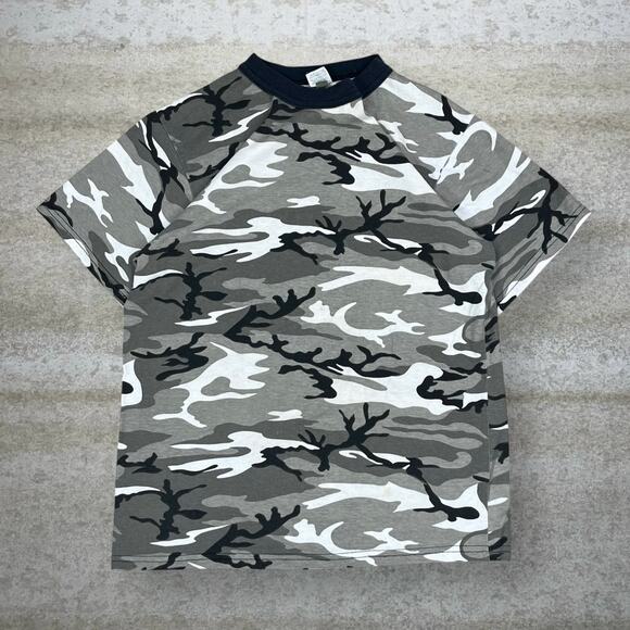 Vintage Other - Vintage Winter Camo Shirt Cotton Short Sleeve 90s